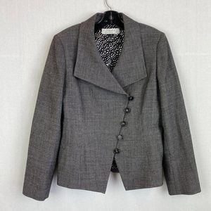 TAHARI Black & White 100% Wool Blazer